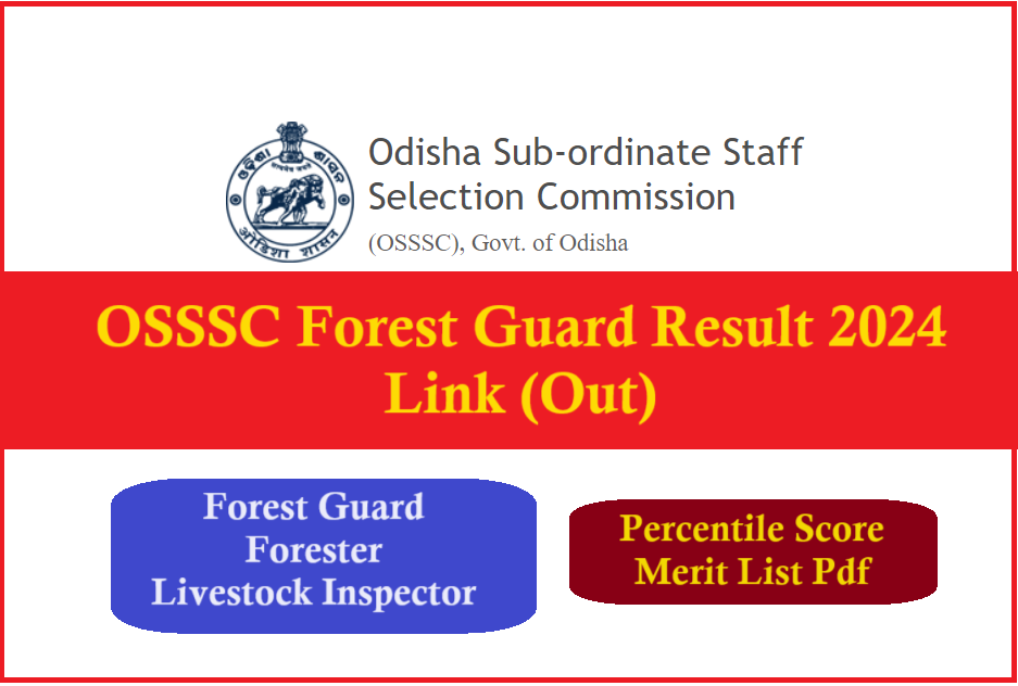 OSSSC CRE II Result 2024 for Forest Guard, Forester, Livestock Inspector