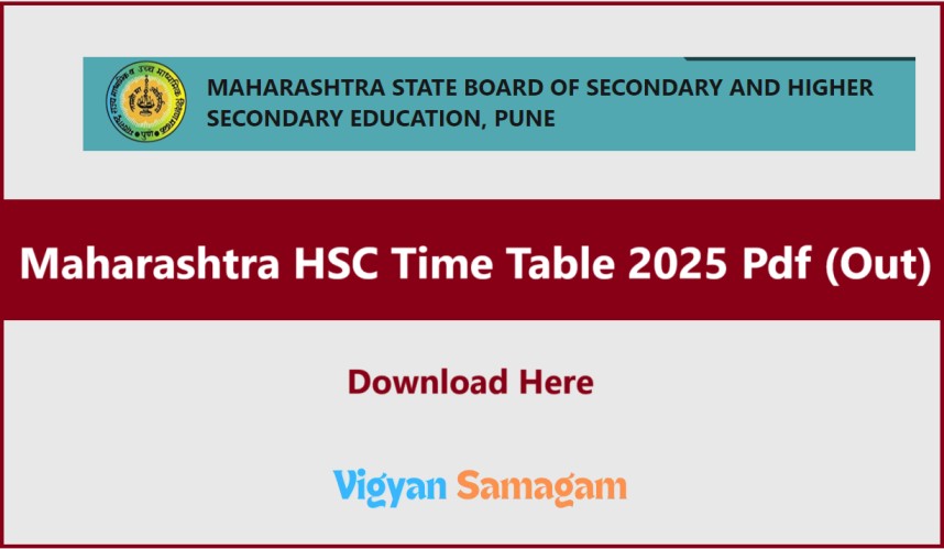 Maharashtra HSC Time Table 2024 Download Pdf