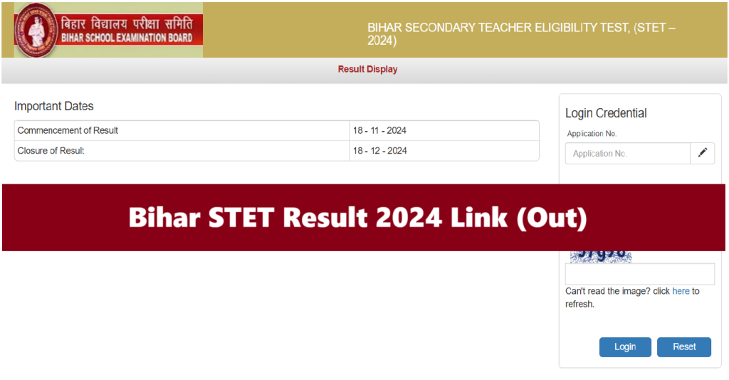 Bihar STET Result 2024 Sarkari Result Link